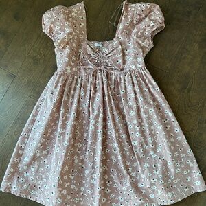 Floral pink dress